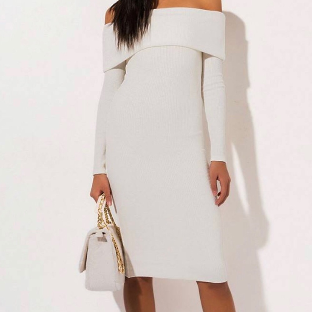 Off Shoulder Midi Dress